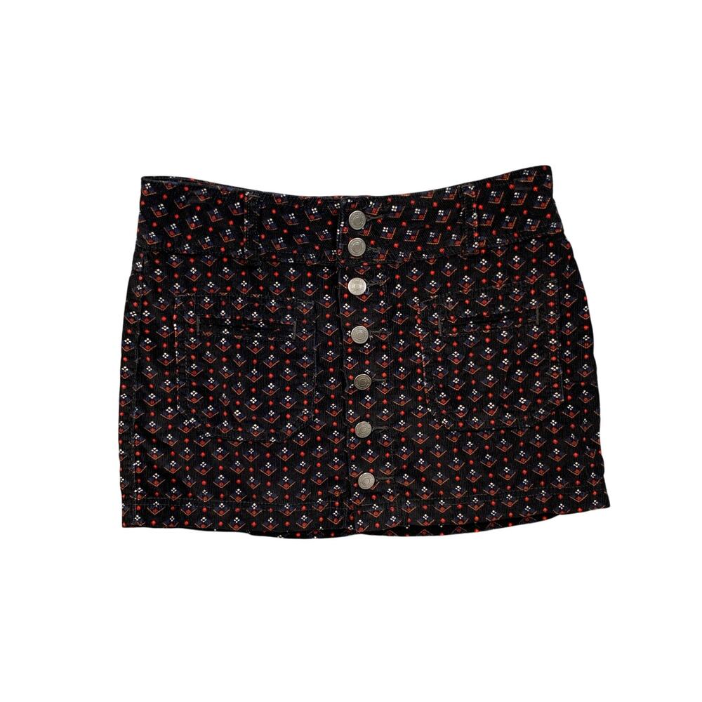We The Free People Skirt Womens 24 Joanie Corduroy Regular Exposed Buttons Mini
